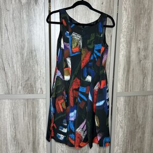 Armani Collezioni Dress Size 2 Designer Artsy Large Bubble Pleat Front Zip